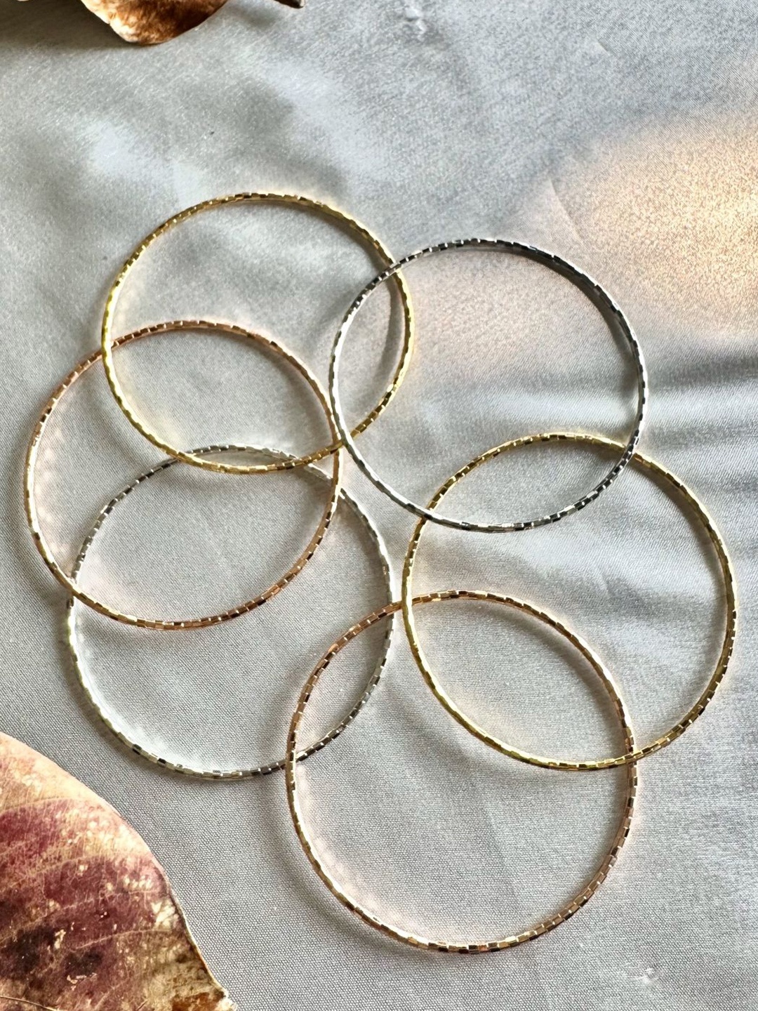 

The Jewellery Tale Set Of 6 Rose Gold-Plated Bangles