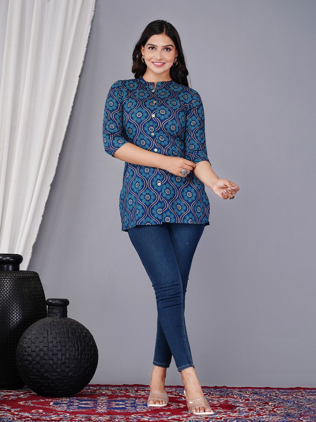 

Shedika Print Top, Blue
