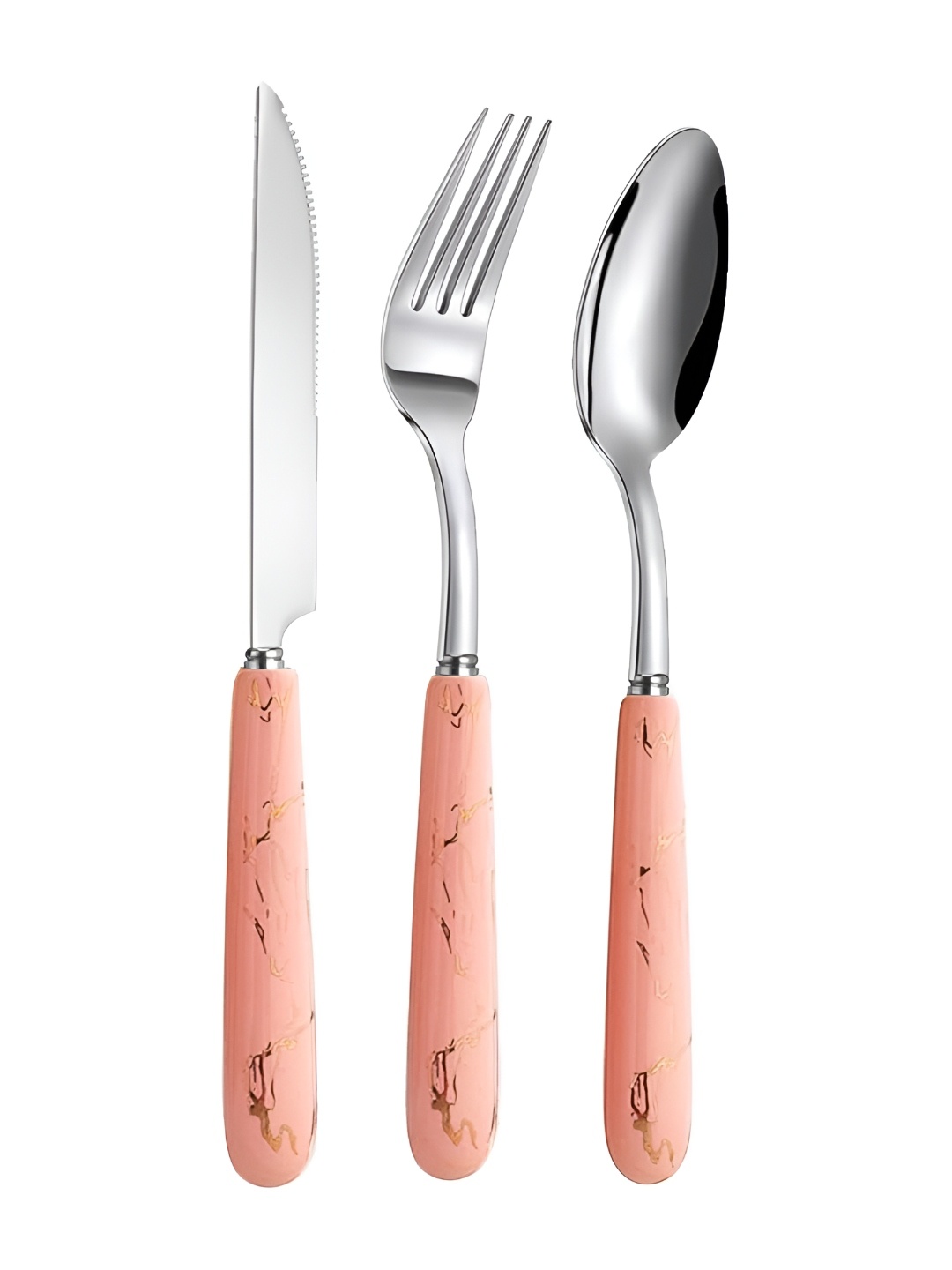 

Baskety Pink 3 Pieces Stainless Steel Cutlery Spoon Set