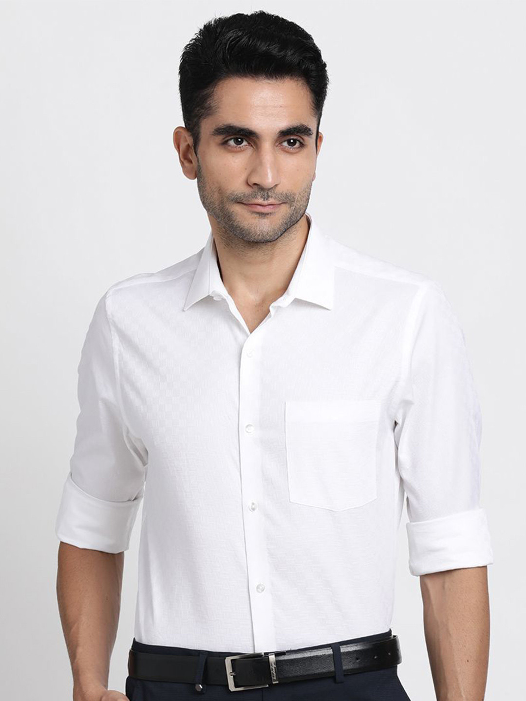 

Turtle Men Standard Opaque Formal Shirt, White
