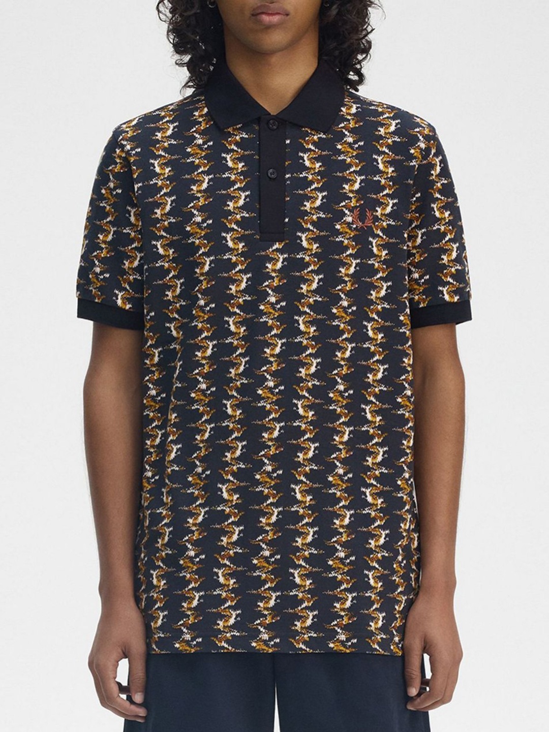

Fred Perry Men Printed Polo Collar Pockets T-shirt, Na