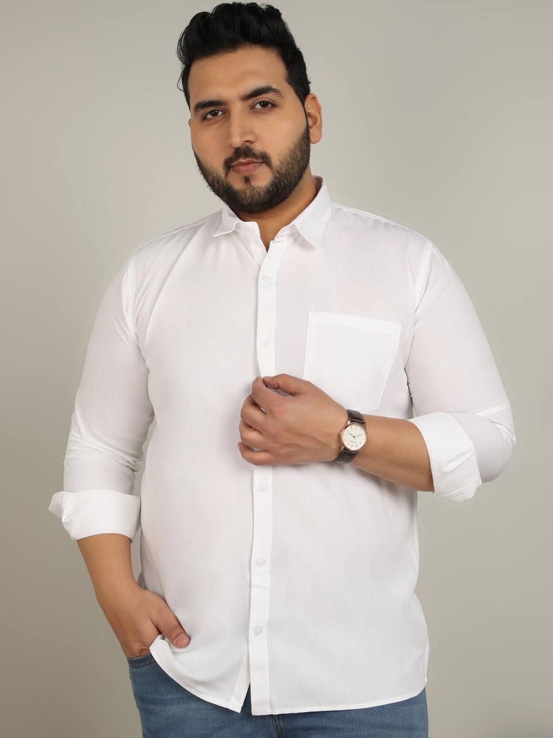 

METRONAUT PLUS Men Classic Opaque Casual Shirt, White