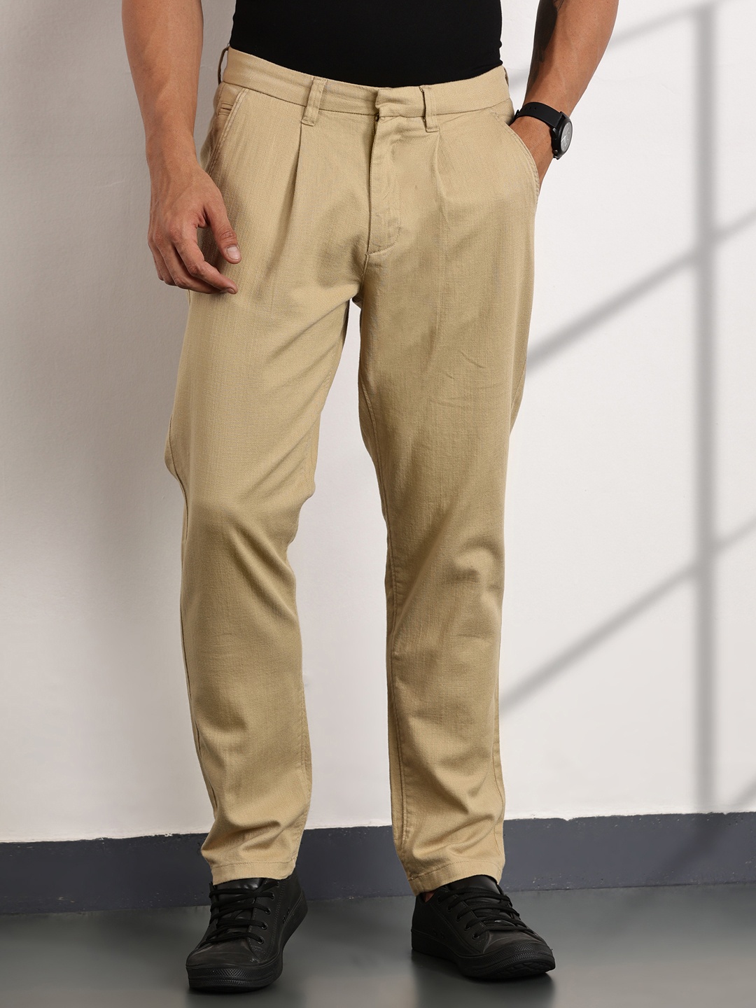 

Thomas Scott Men Smart Easy Wash Pleated Trousers, Beige