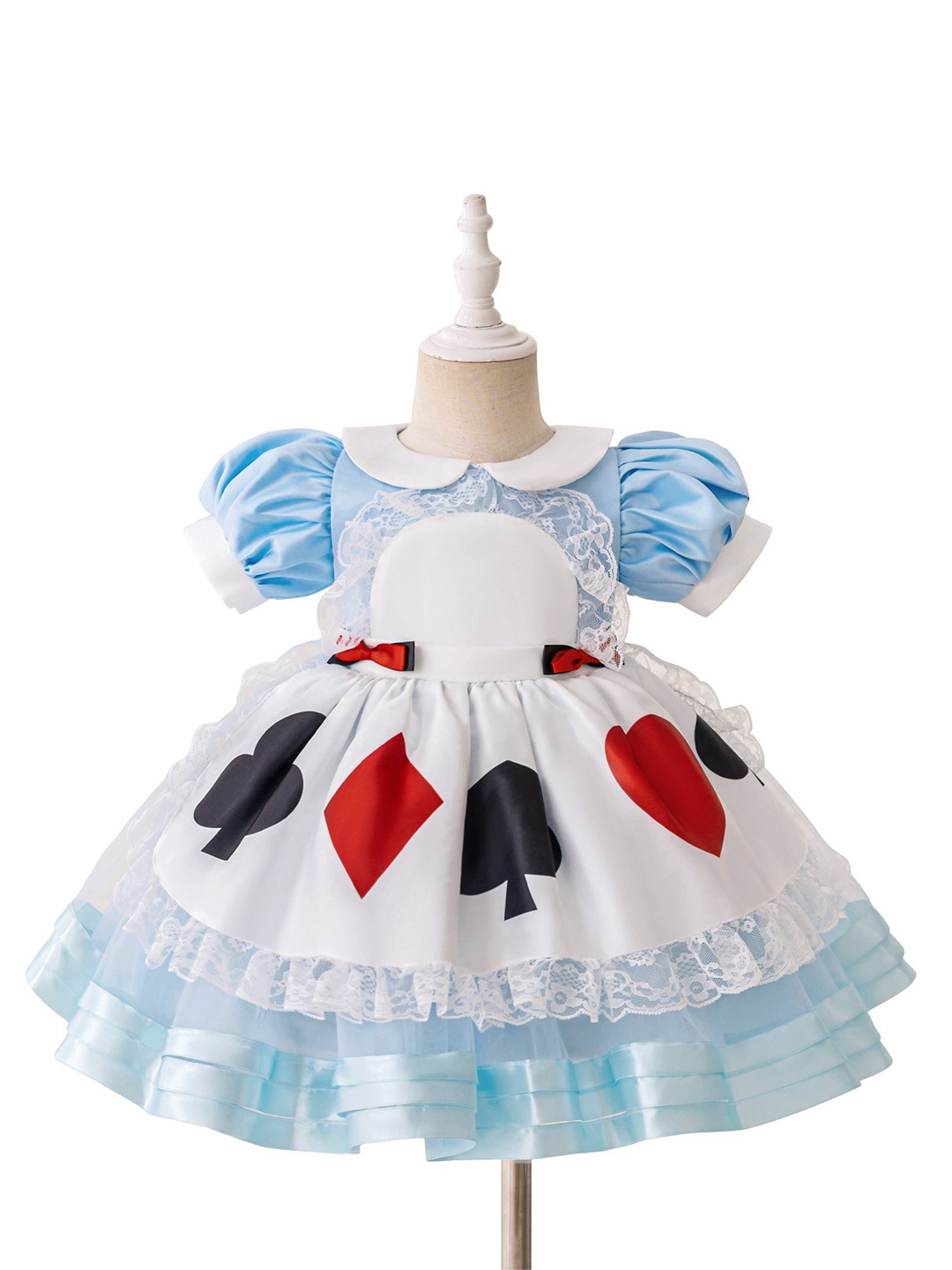 

StyleCast x Revolte Colourblocked Peter Pan Collar Puff Sleeve A-Line Dress, Blue