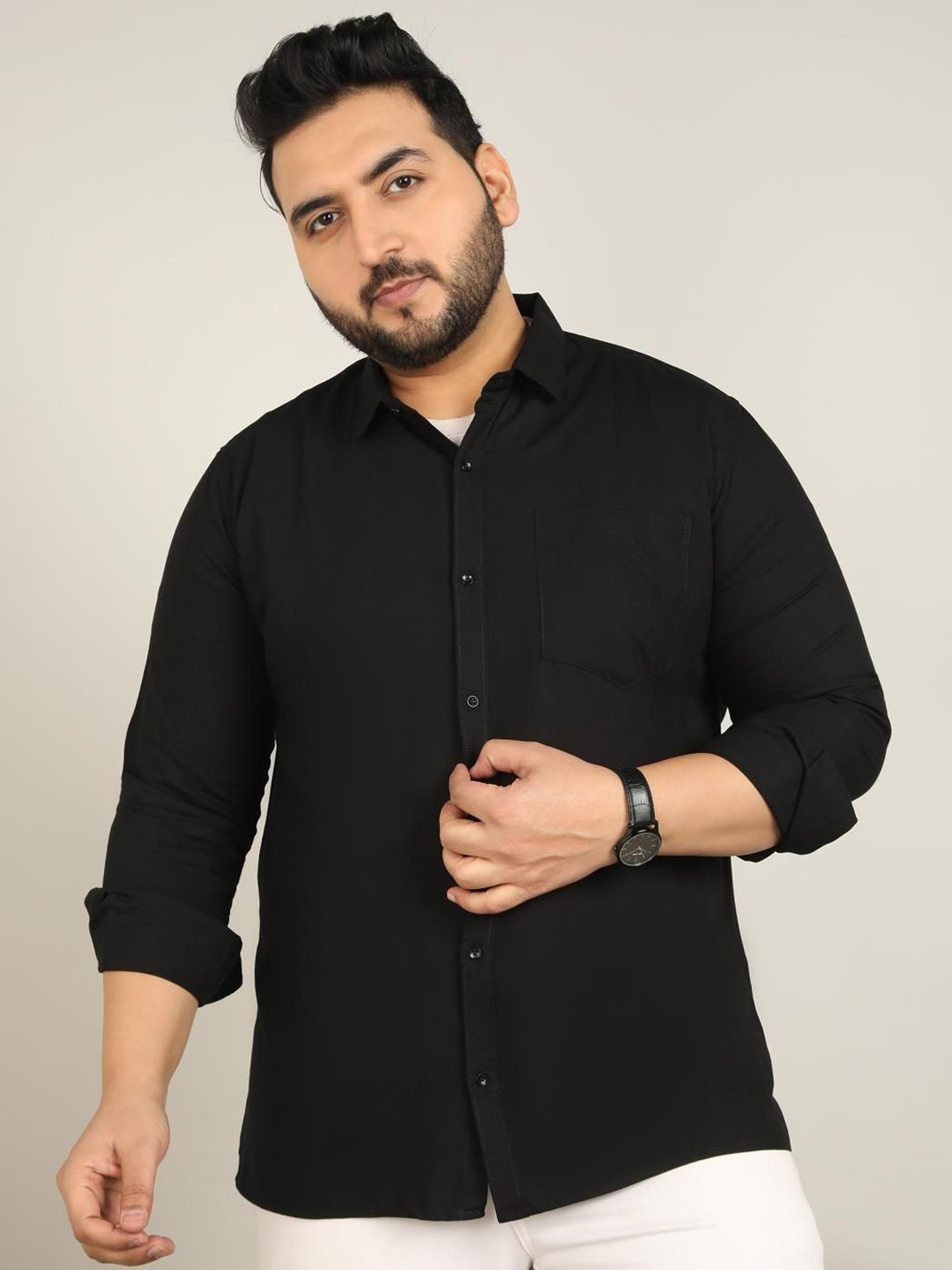 

METRONAUT PLUS Men Classic Opaque Casual Shirt, Black