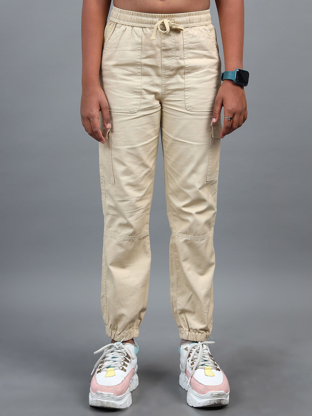 

UNDER FOURTEEN ONLY Girls Joggers Trousers, Beige