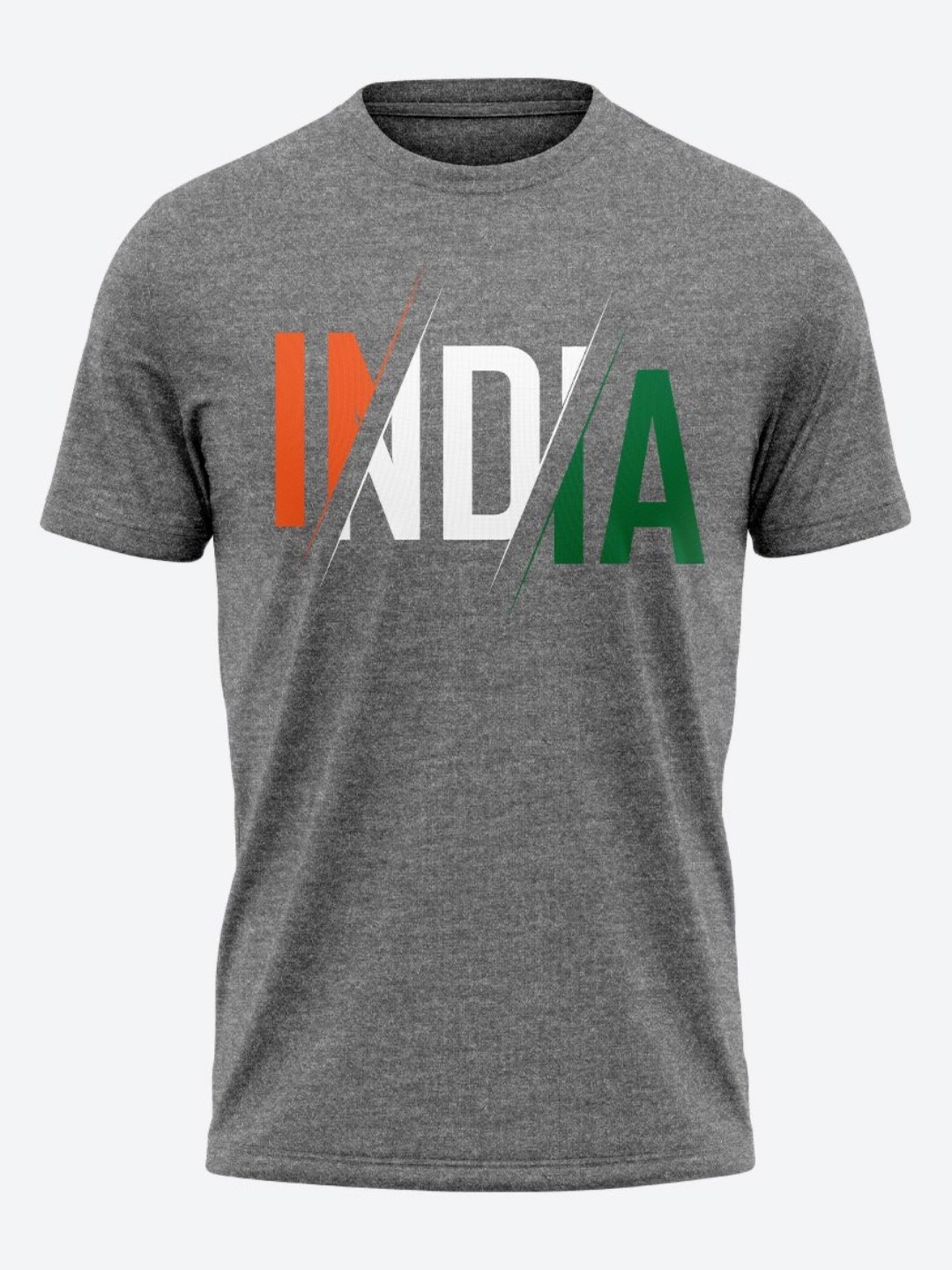 

FanCode Men Printed Applique T-shirt, Grey melange