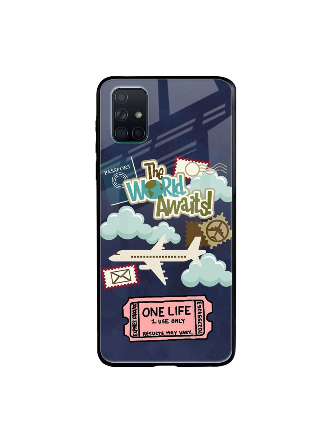 

QRIOH Floral Printed Samsung Galaxy A71 Back Case Mobile Accessories, Blue
