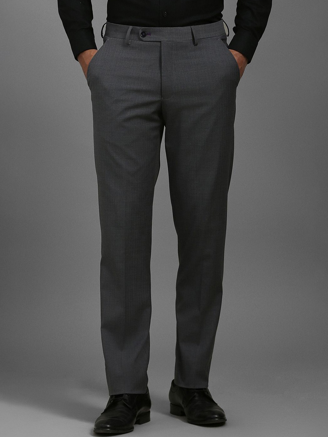 

Luxure by Louis Philippe Men Printed Slim Fit Trousers, Charcoal