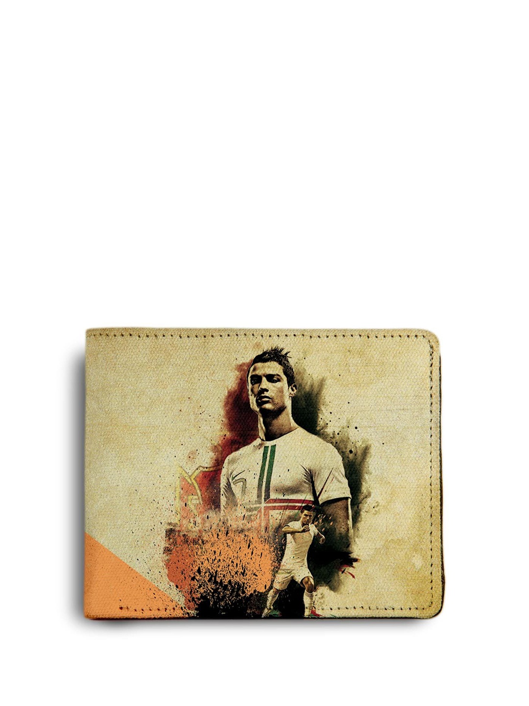 

ShopMantra Men Abstract Printed PU Two Fold Wallet, Beige