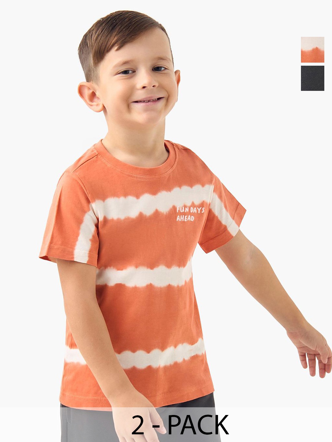 

Juniors by Babyshop Boys Set Of 2 Printed T-Shirt With Shorts, Grey