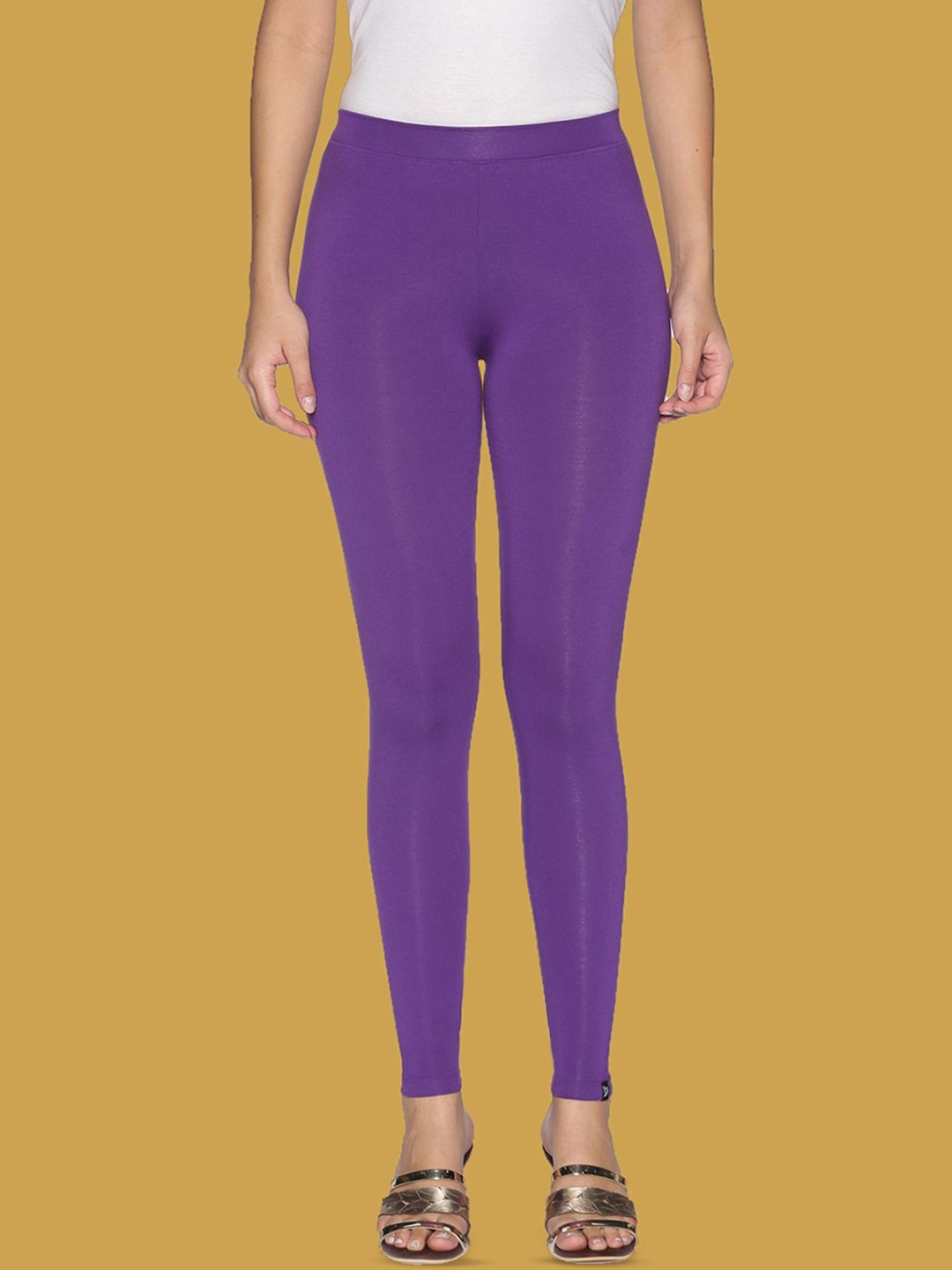 

TWIN BIRDS Women Viscose Blend Solid Beauty Berry Ankle Length Legging, Purple