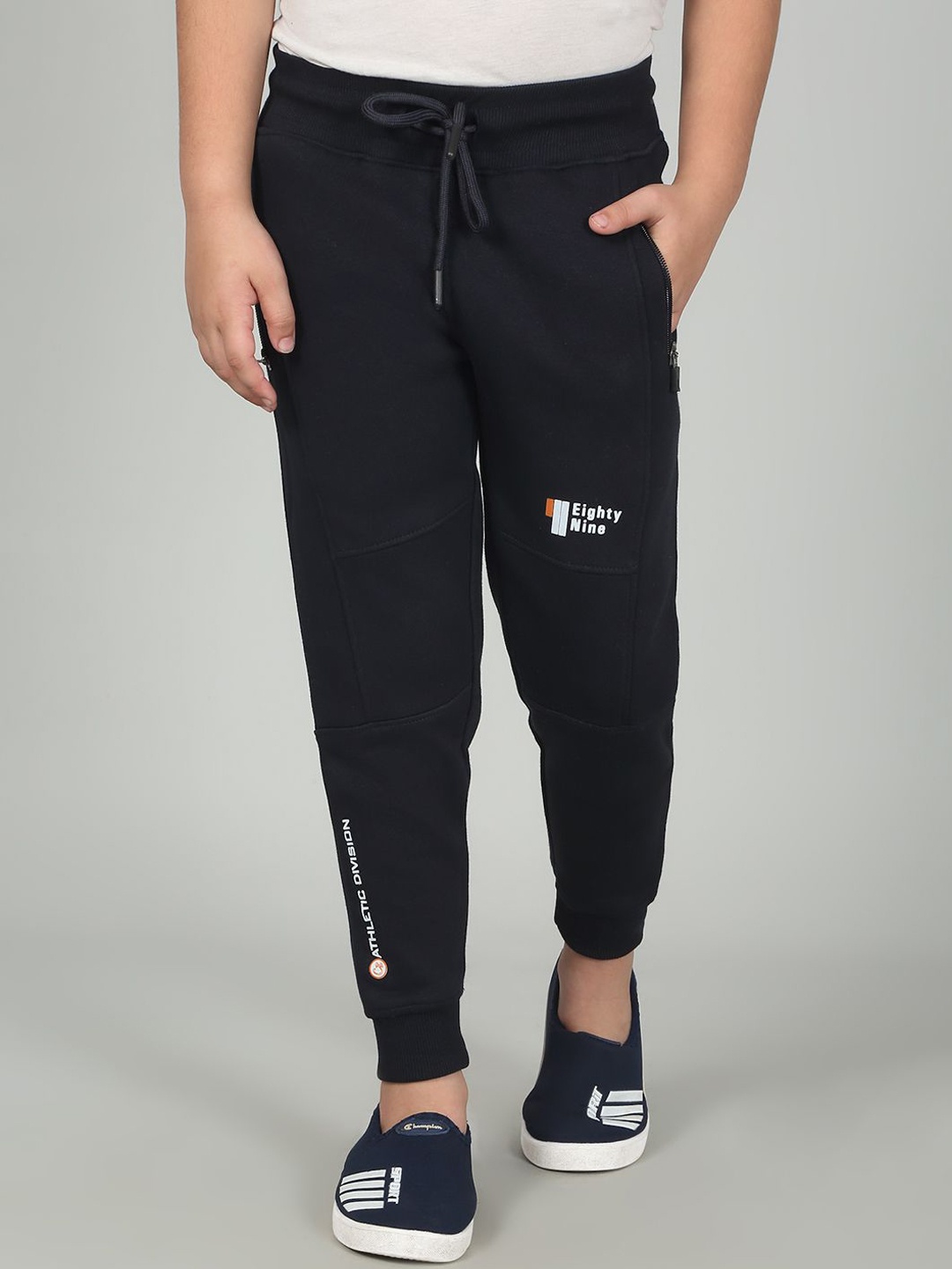 

Cantabil Boys Mid Rise Joggers, Navy blue