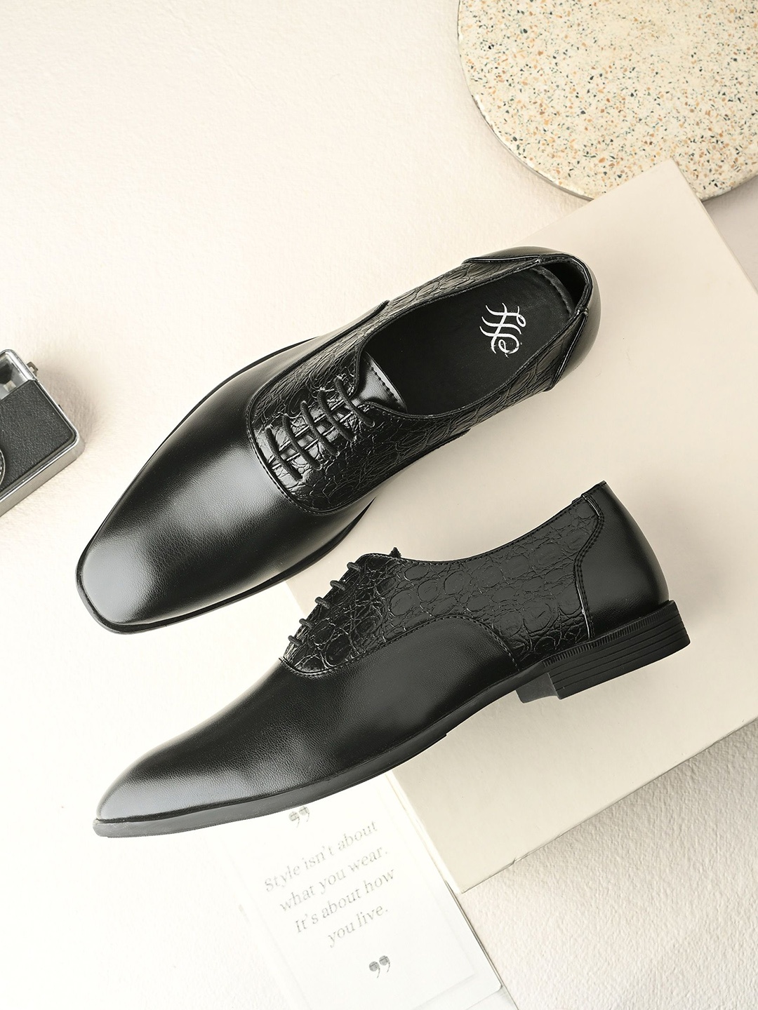 

House Of Pataudi Men Formal Lace Up Derbys, Black