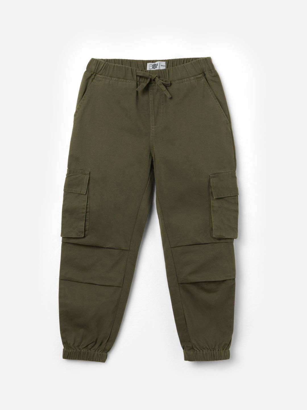 

The Souled Store Boys Pure Cotton Cargo Joggers, Olive