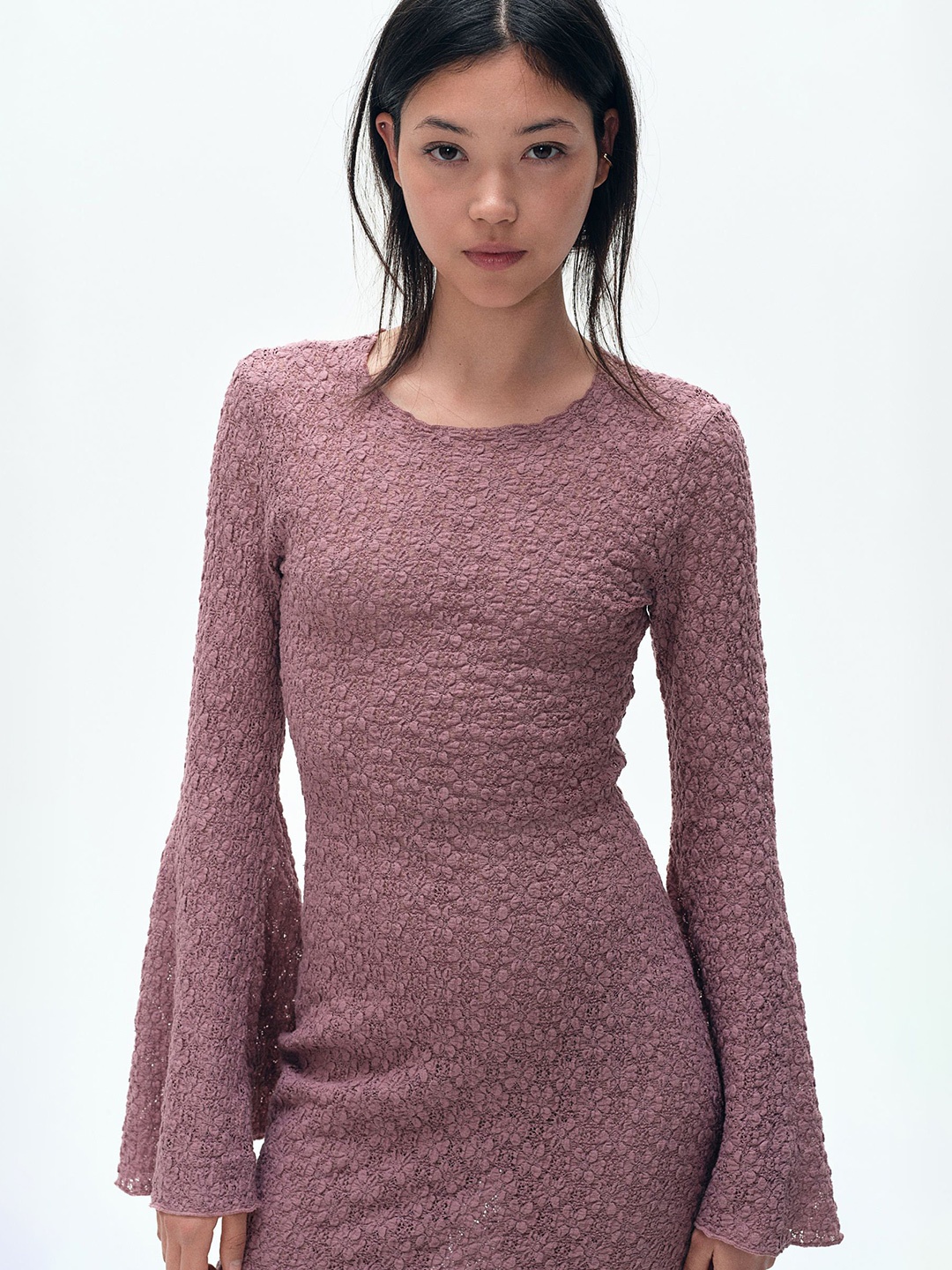 

H&M Jacquard-Jersey Bodycon Dress, Pink