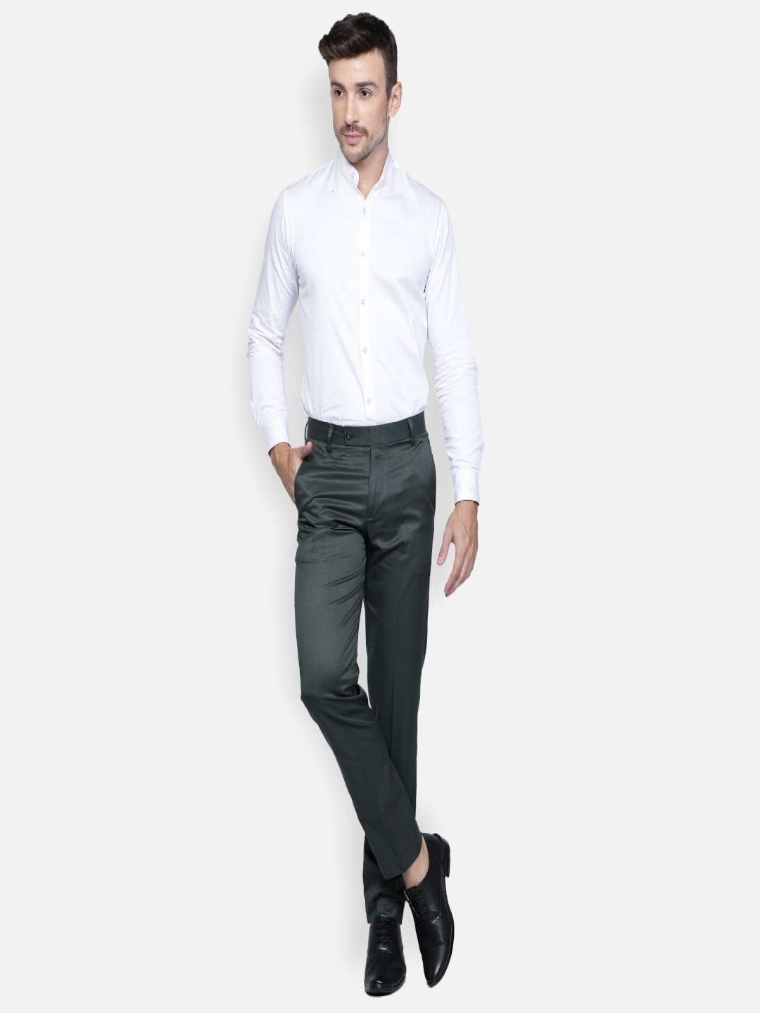 

Haul Chic Men Relaxed Straight Leg Slim Fit Trousers, Green