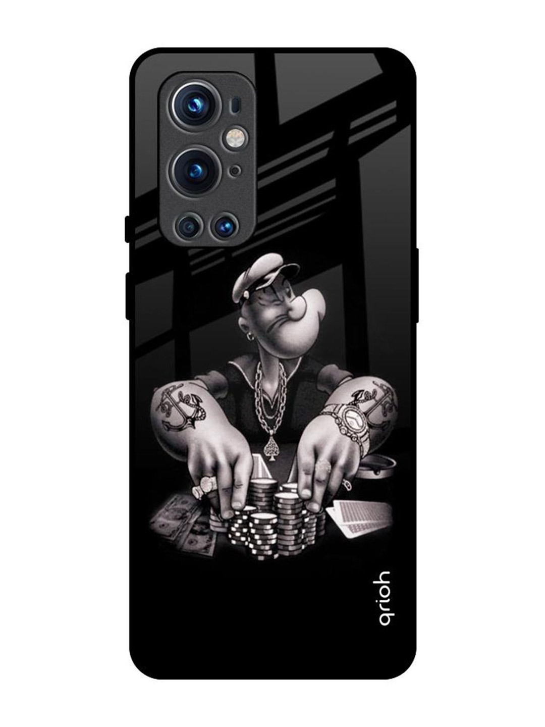 

QRIOH Quirky Printed OnePlus 9 pro Back Case Mobile Accessories, Black