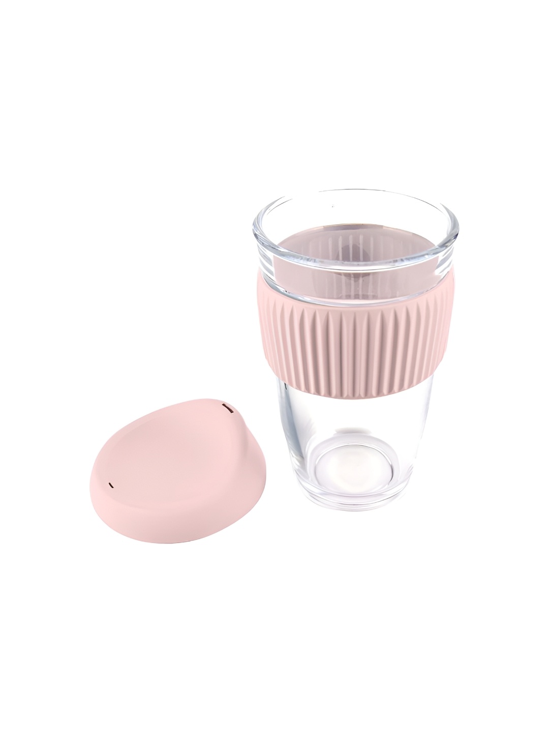 

Baskety Pink & Transparent Glass Glossy Mugs 500ml