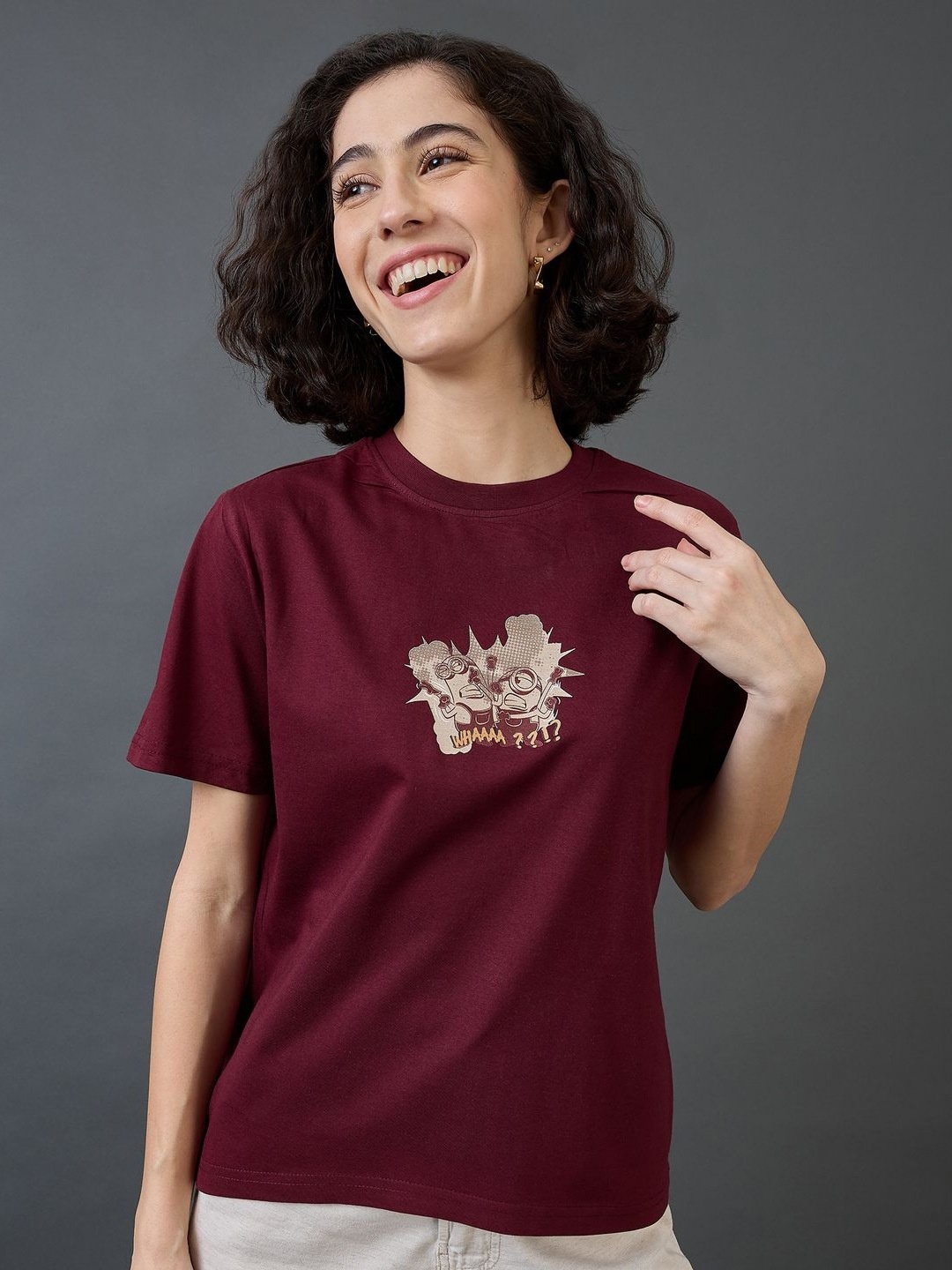 

Kook N Keech Toons Women Printed T-shirt, Burgundy