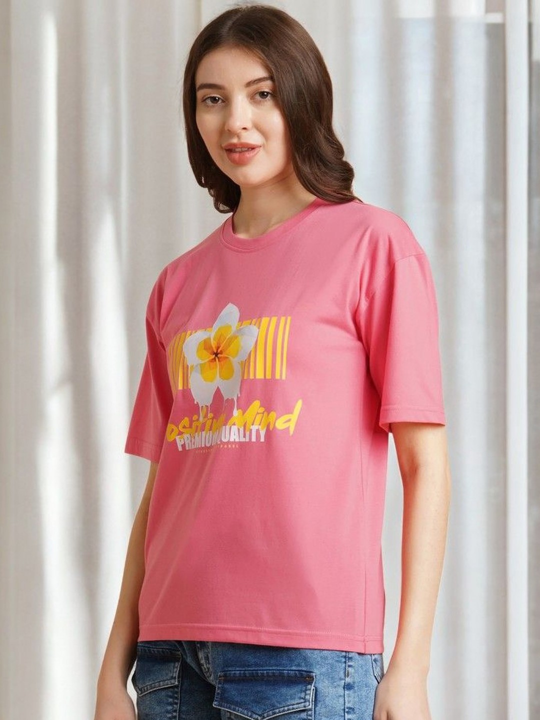 

DressBerry Women Typography Printed T-shirt, Pink