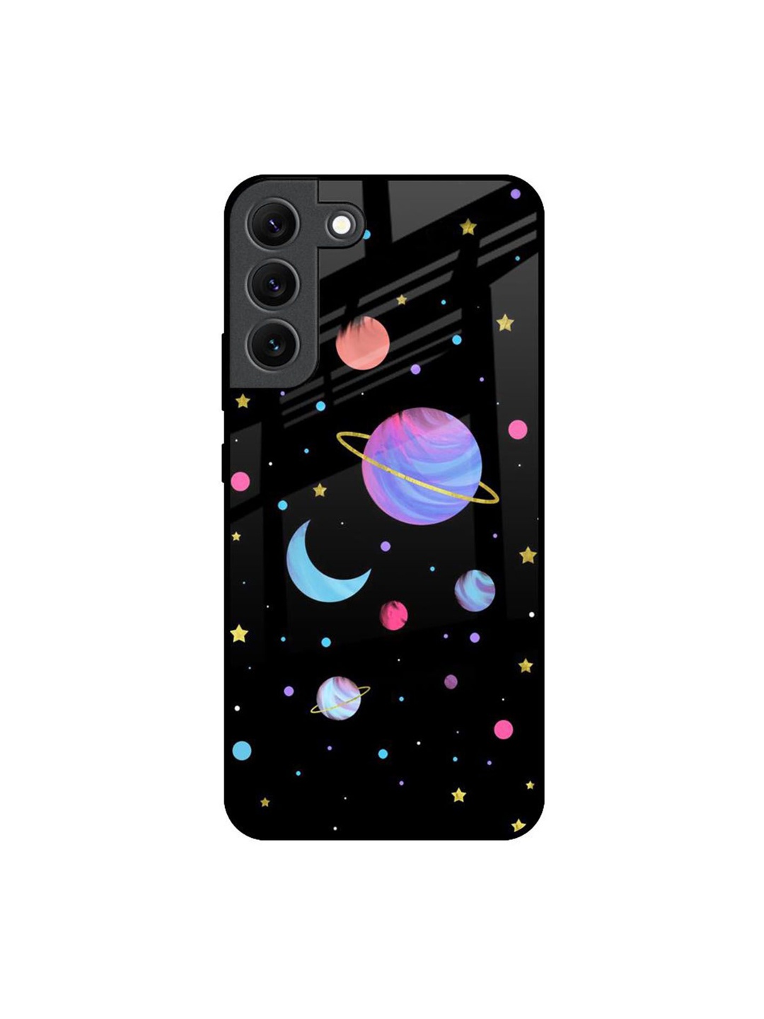 

QRIOH Quirky Printed Samsung Galaxy S22 Back Case Mobile Accessories, Black