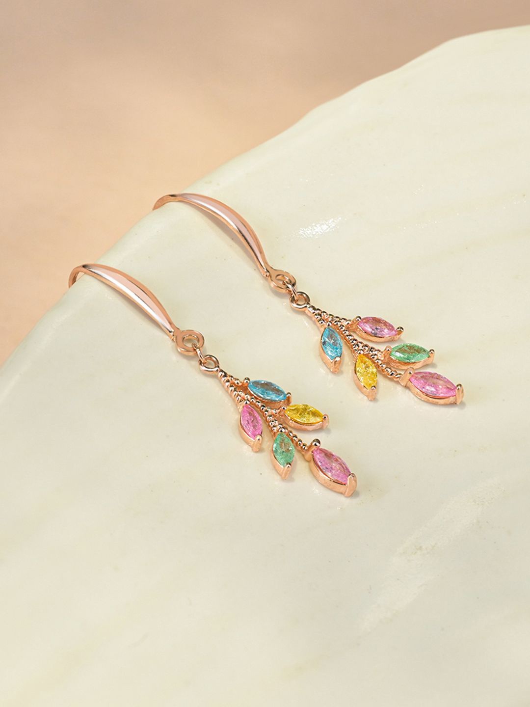 

TOUCH925 Contemporary Drop Earrings, Rose gold