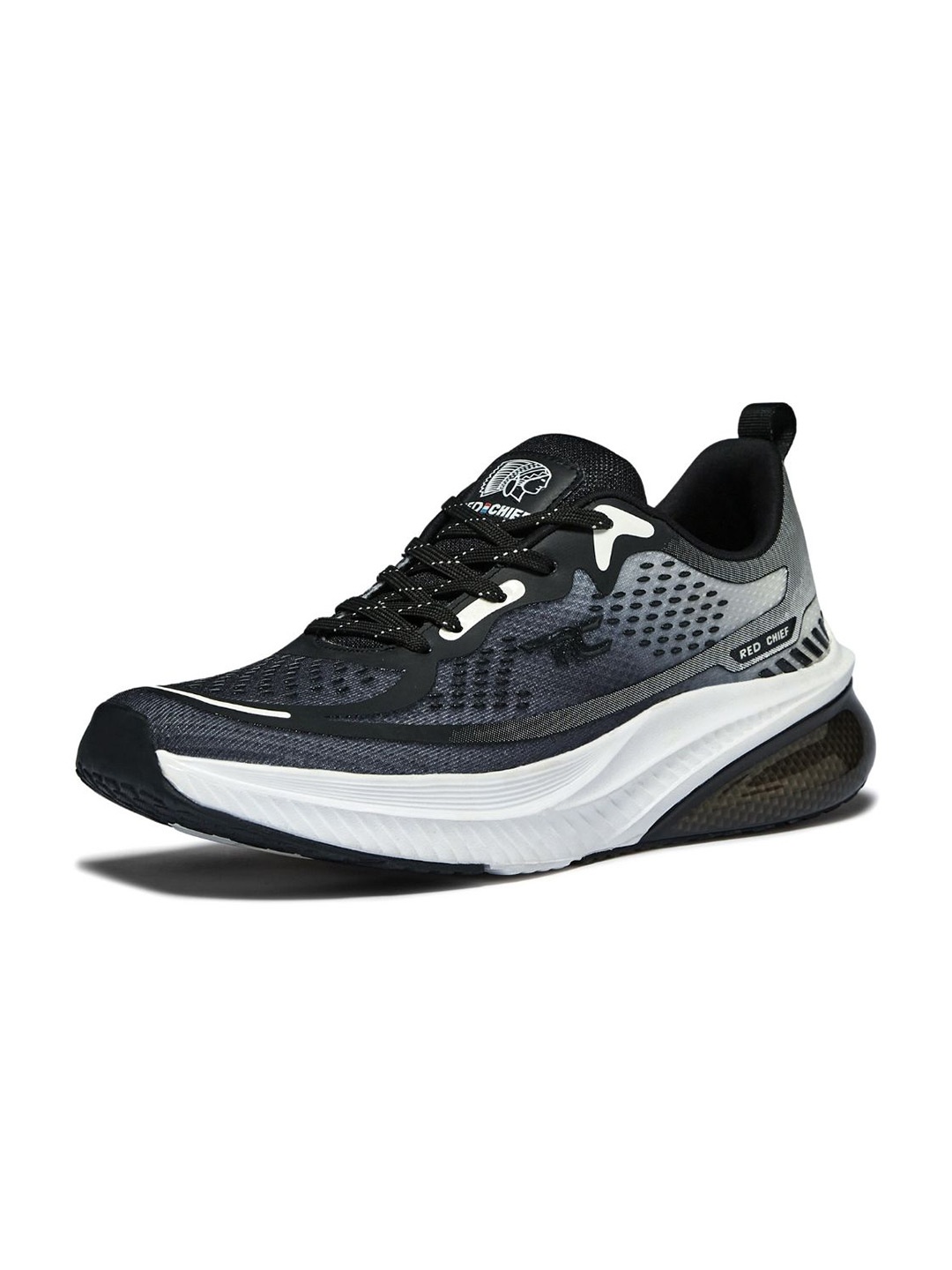 

Red Chief Men Mesh Running Non-Marking Shoes, Black