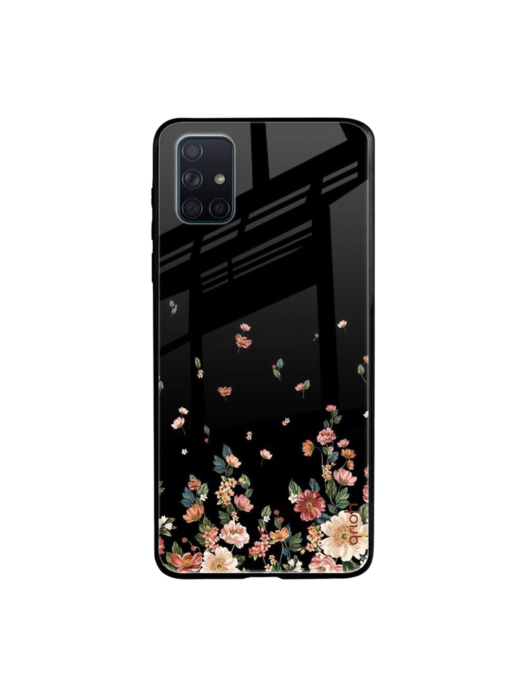 

QRIOH Floral Printed Samsung Galaxy A71 Back Case Mobile Accessories, Black