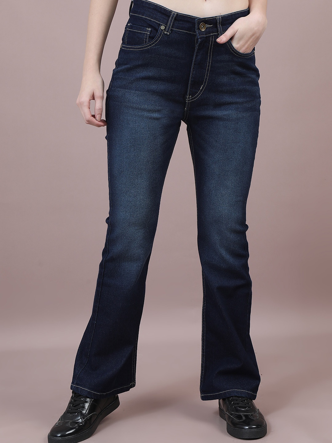 

Chemistry Women Comfort Bootcut High-Rise Light Fade Stretchable Jeans, Blue