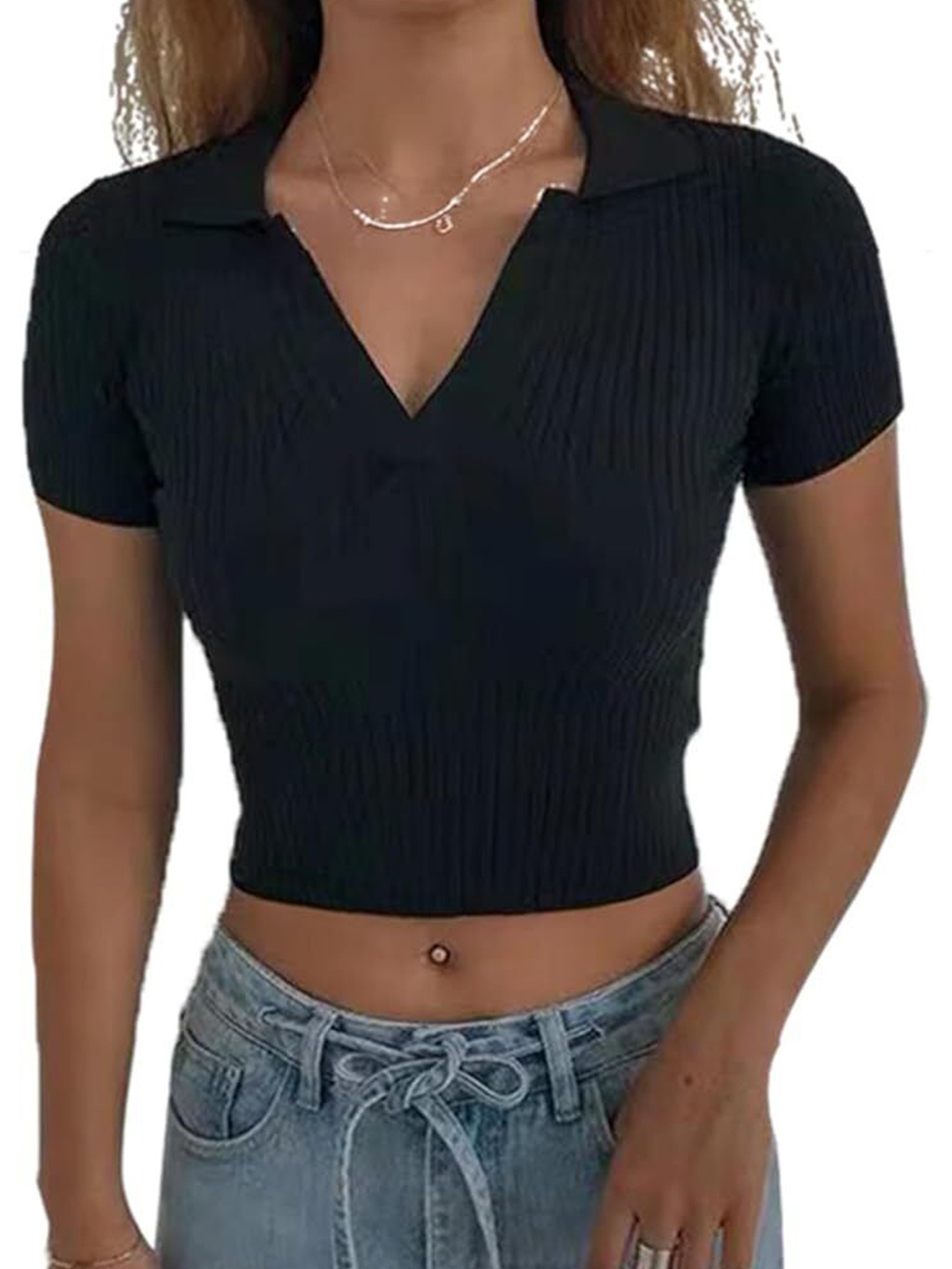 

YLCOMPANY Crop Top, Black