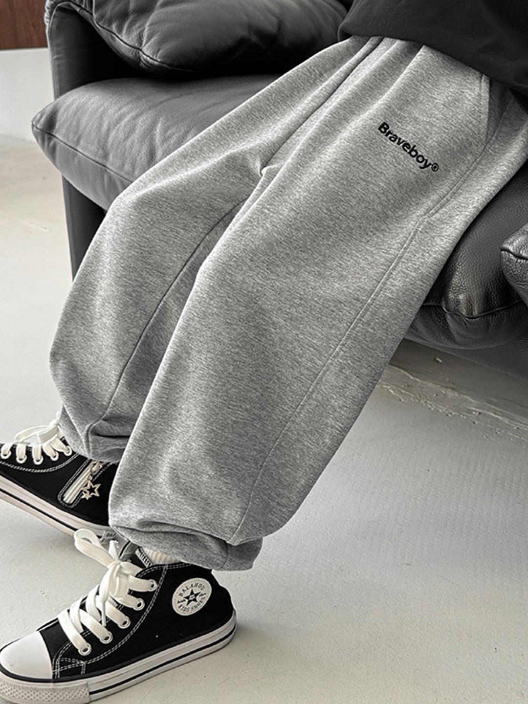 

LULU & SKY Boys Tapered Fit Joggers Trousers, Grey