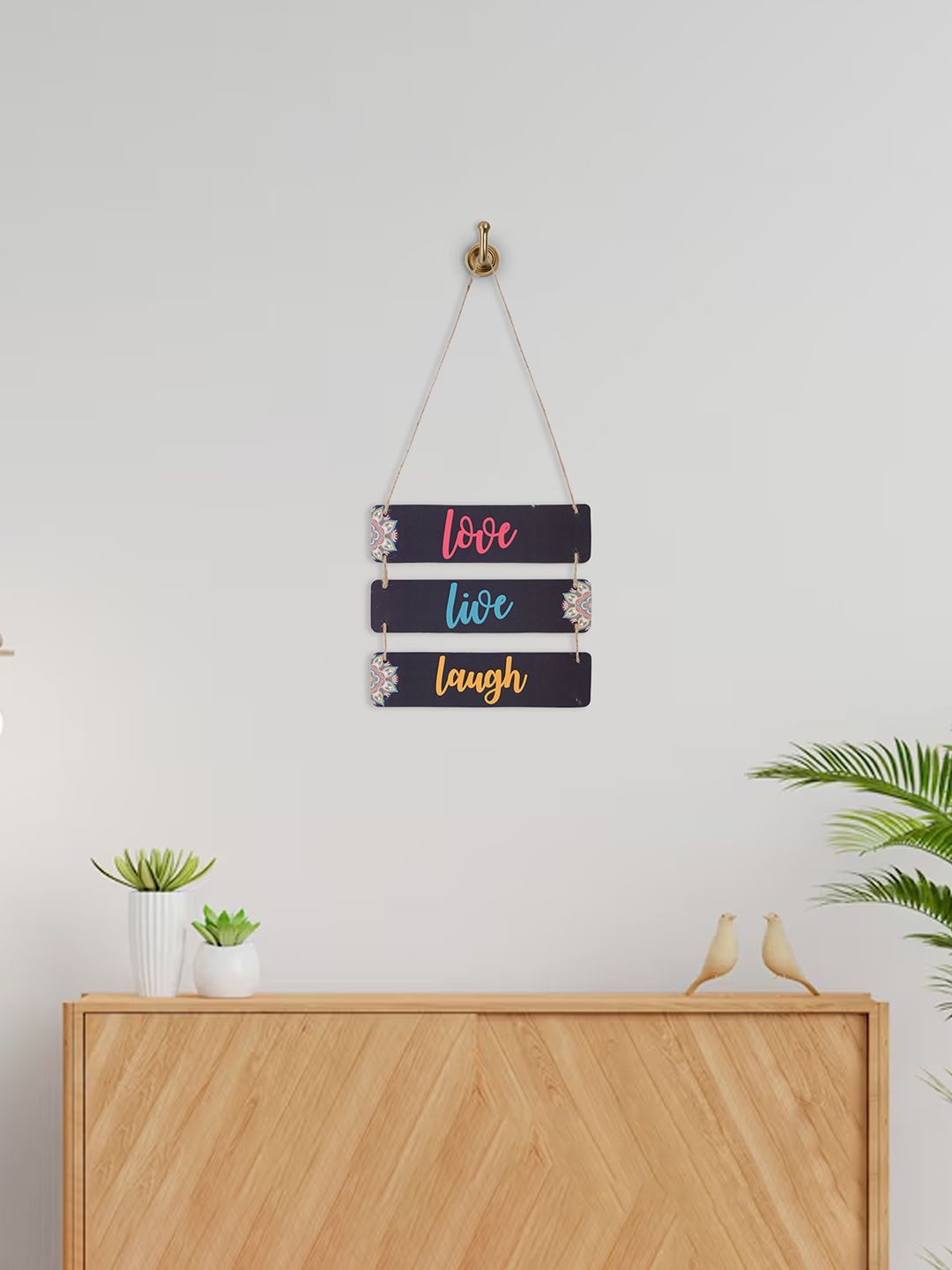 

Kuber Industries Black & Pink Inspirational Quotes 3 Layered Wooden Wall Hanging