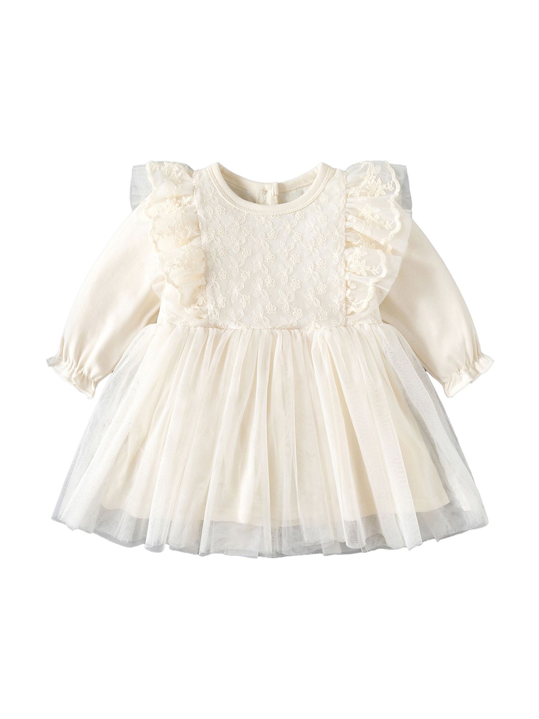 

StyleCast x Revolte Ruffled A-Line Dress, Beige