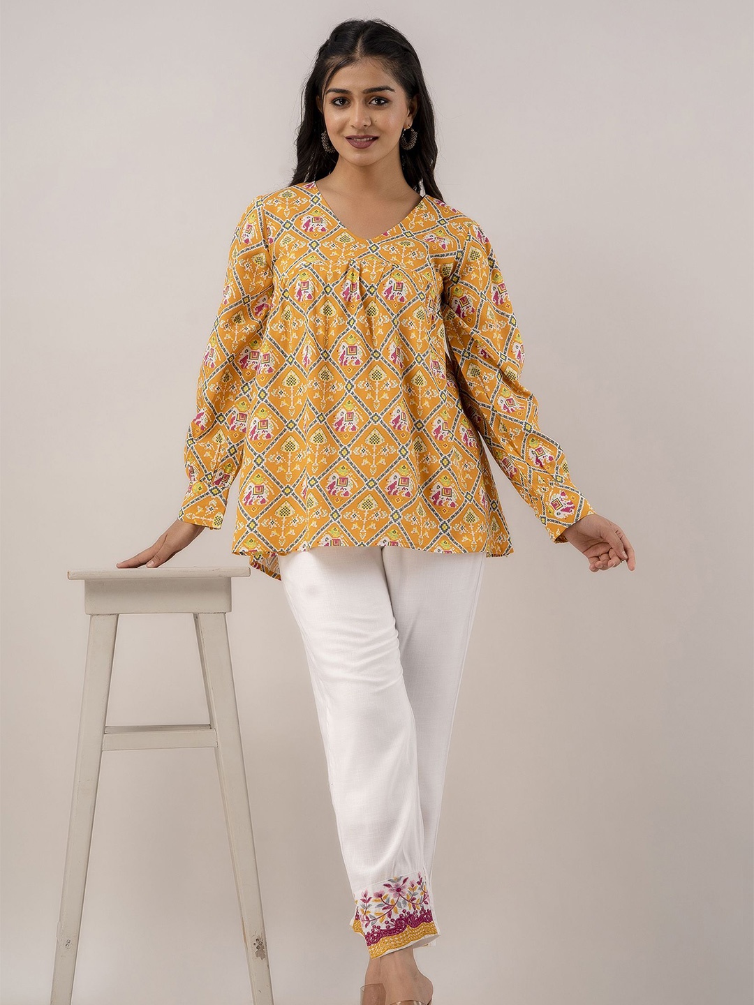 

Shedika Floral Print Top, Mustard