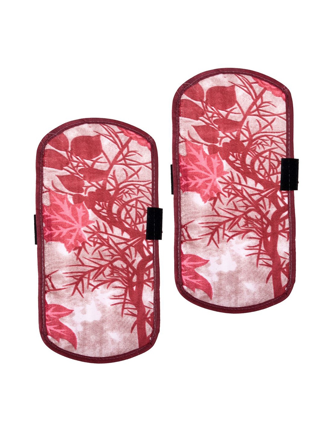 

Kuber Industries Maroon & Pink 2 Pieces Printed Fridge Handle Covers