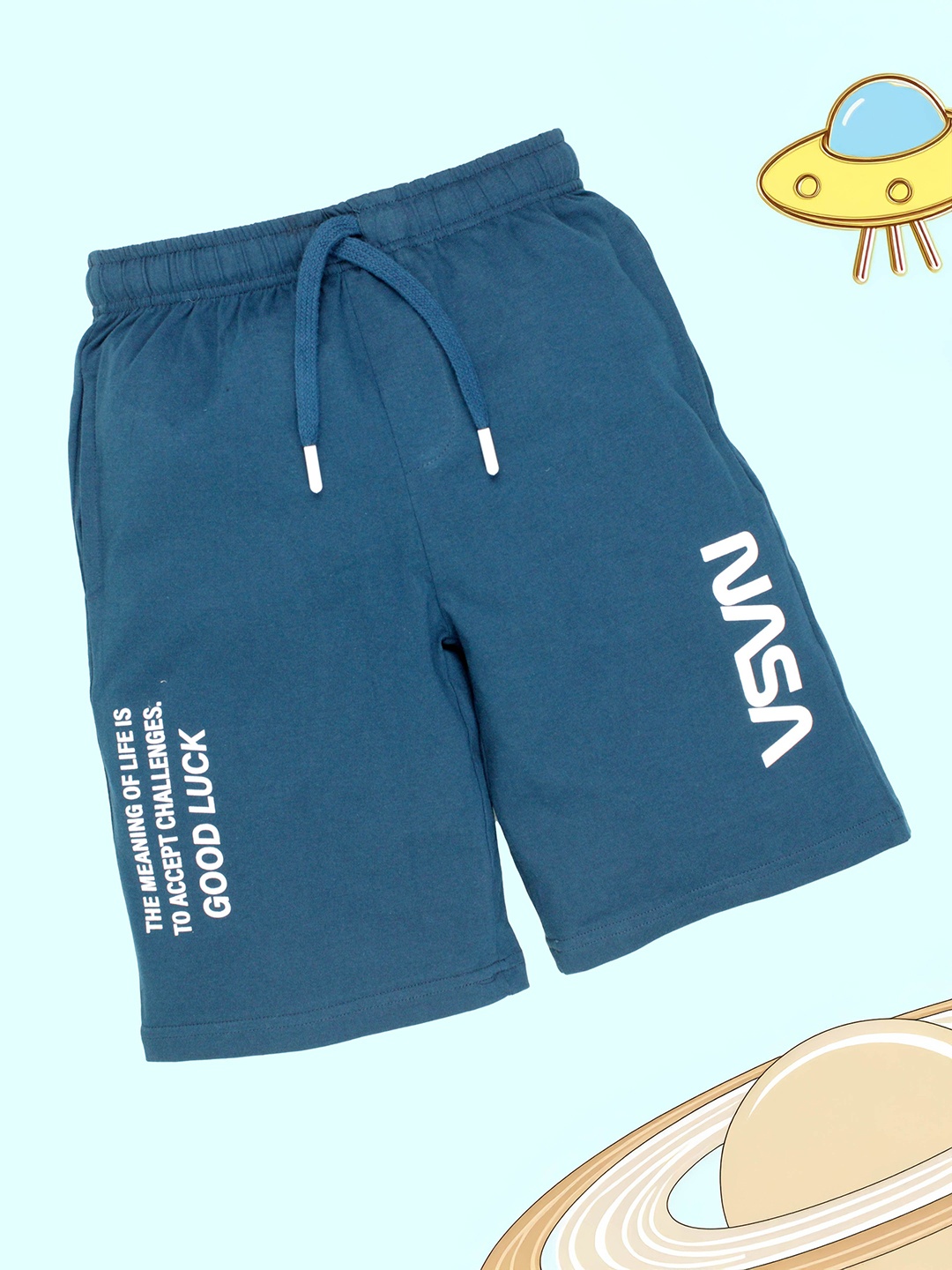 

KiddoPanti Boys Printed Shorts, Blue