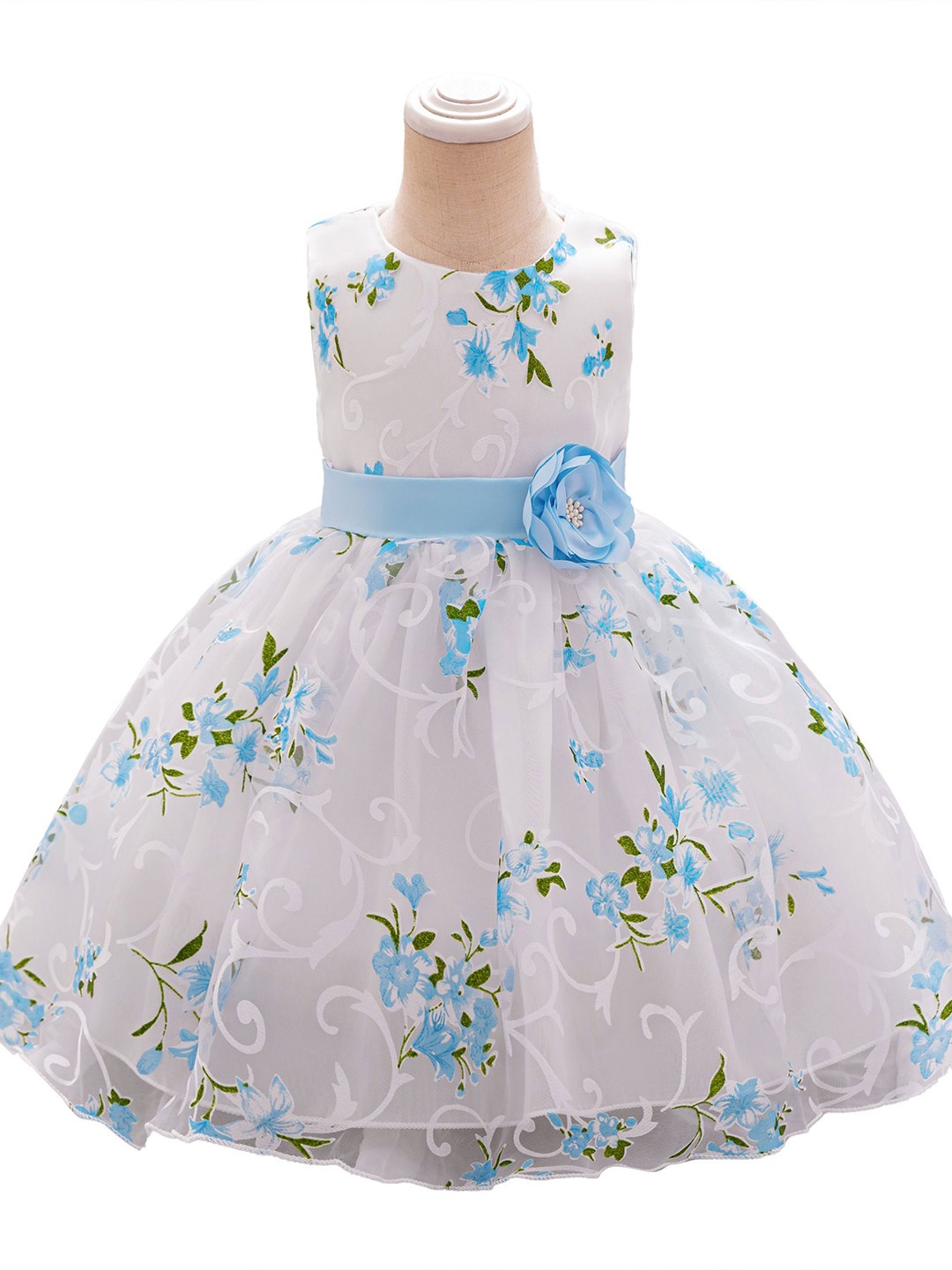 

StyleCast x Revolte Girls Floral Printed Gown Midi Dress, White