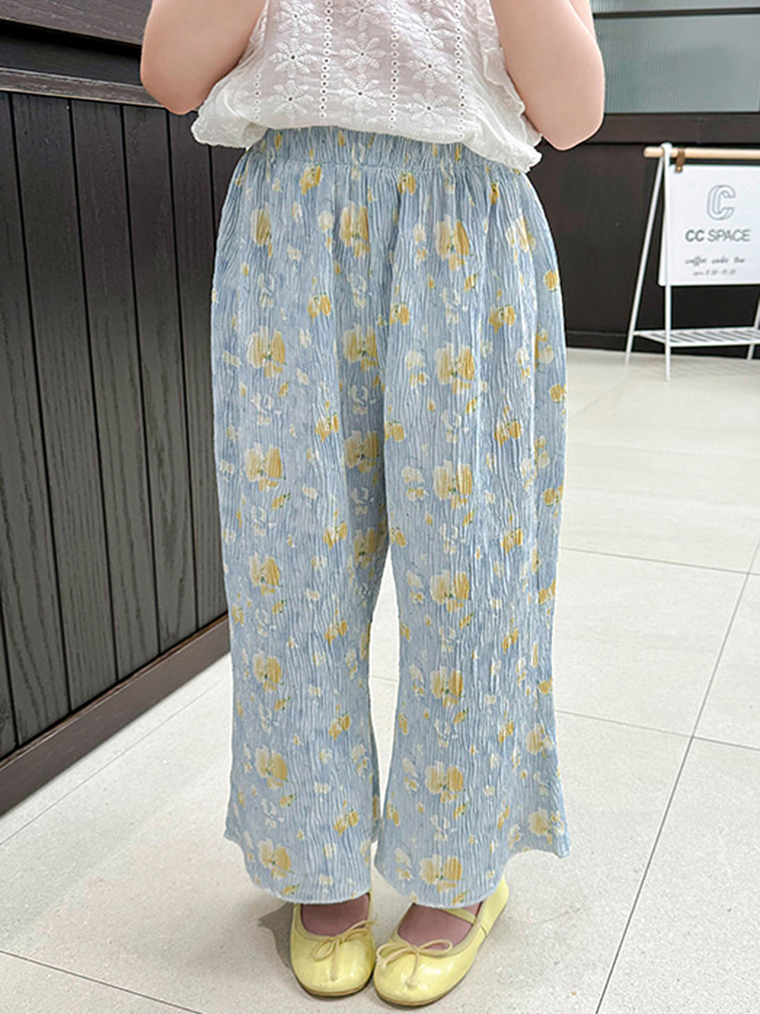 

LULU & SKY Girls Printed Straight Fit Trousers, Blue