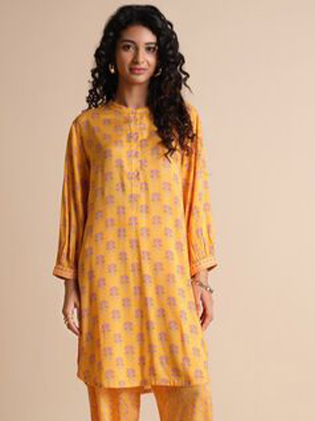 

Global Desi Printed Tunic, Mustard