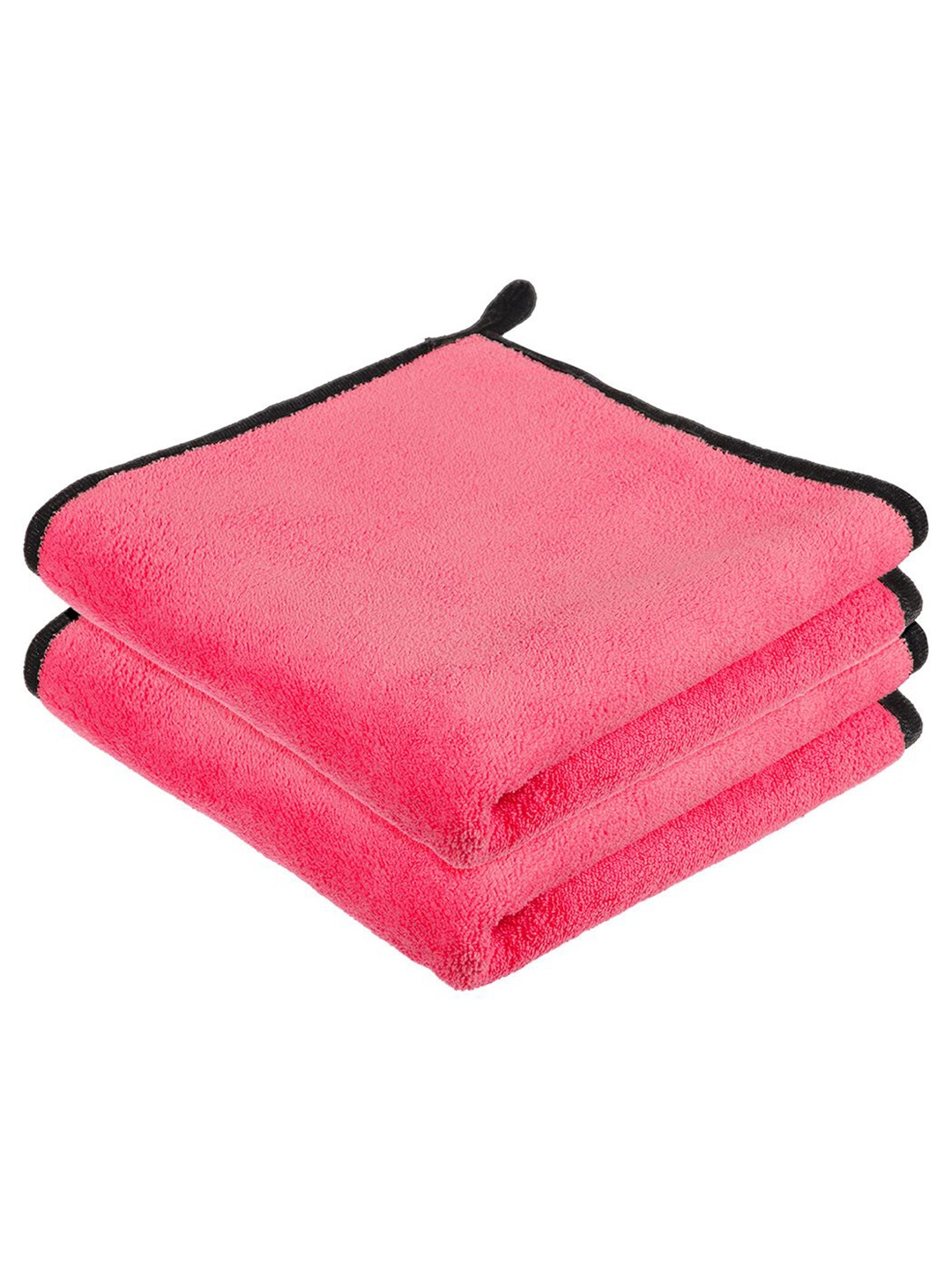 

Kuber Industries Pack Of 2 Pink 400 GSM Microfiber Cleaning Cloth With Hanging Loop