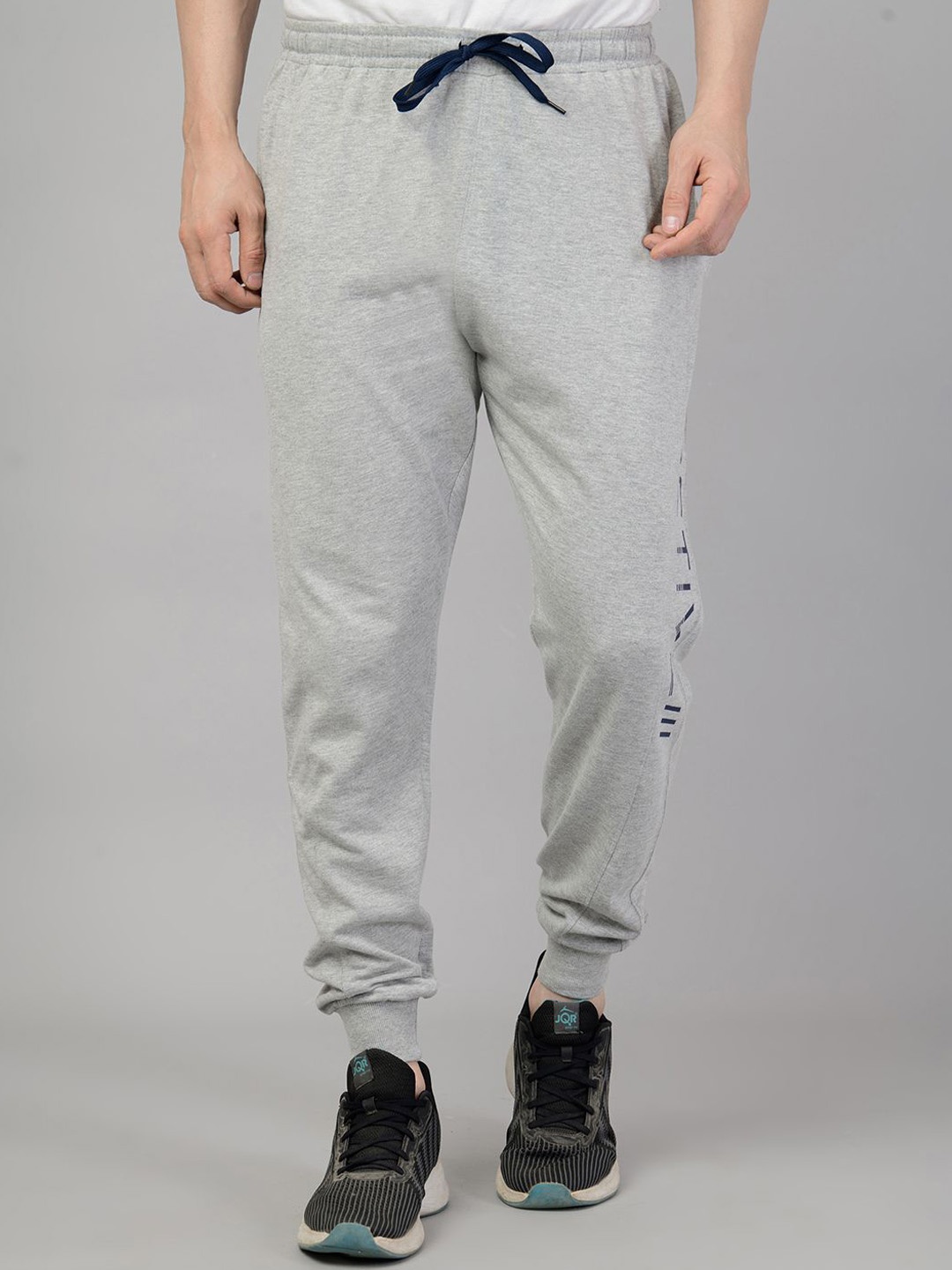 

HRX by Hrithik Roshan Men Printed Mid Rise Joggers, Grey melange