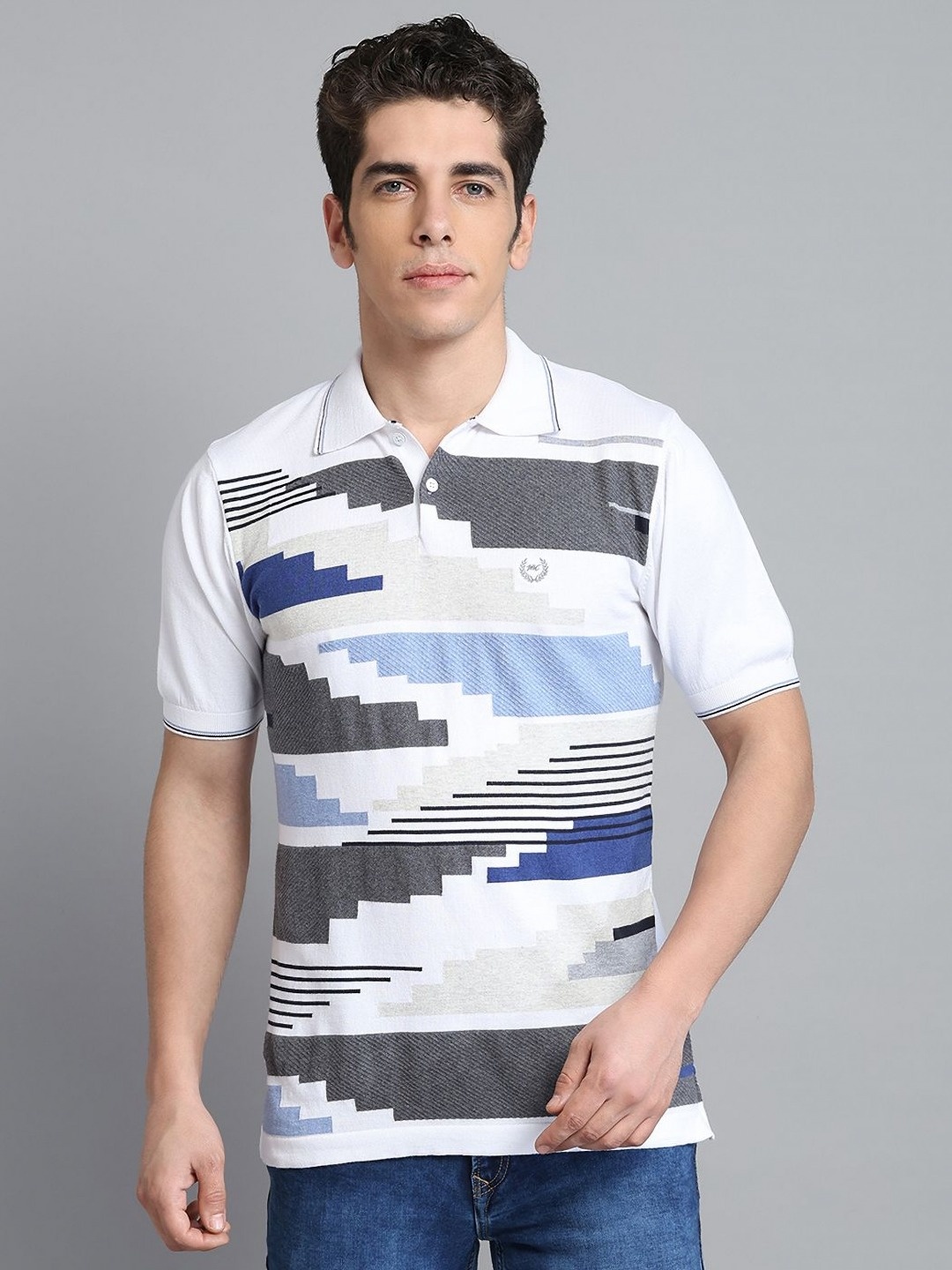 

Monte Carlo Men Polo Collar Pure Cotton Pockets T-shirt, White