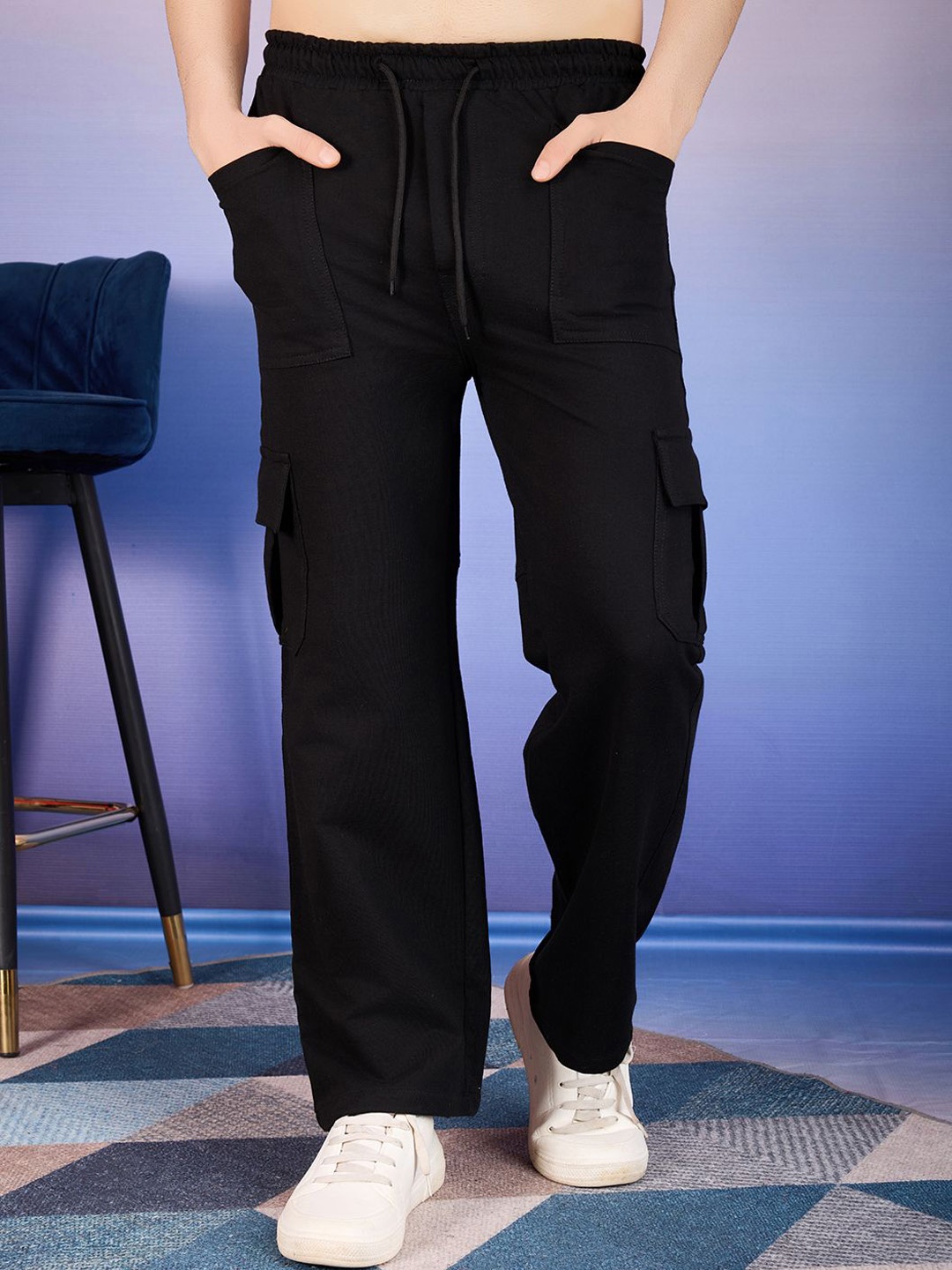 

Moda Rapido Men Cargos Trousers, Black