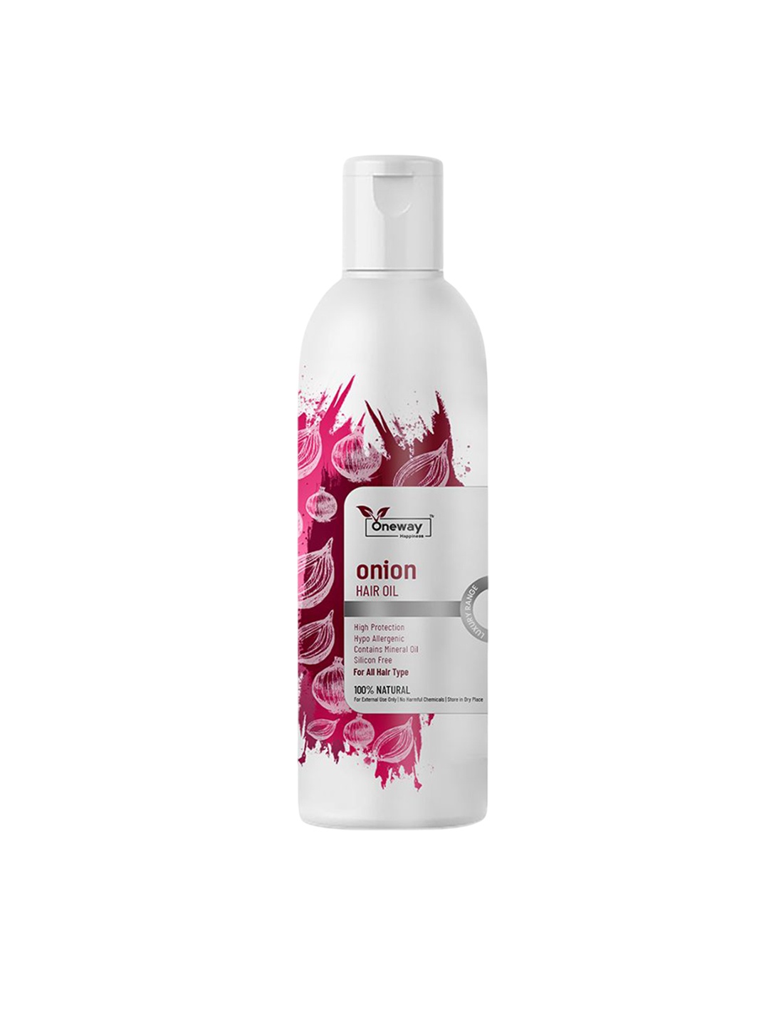 

Oneway Happiness Hair Growth With Aloevera And Argan Onion Hair Oil - 100 ml, White