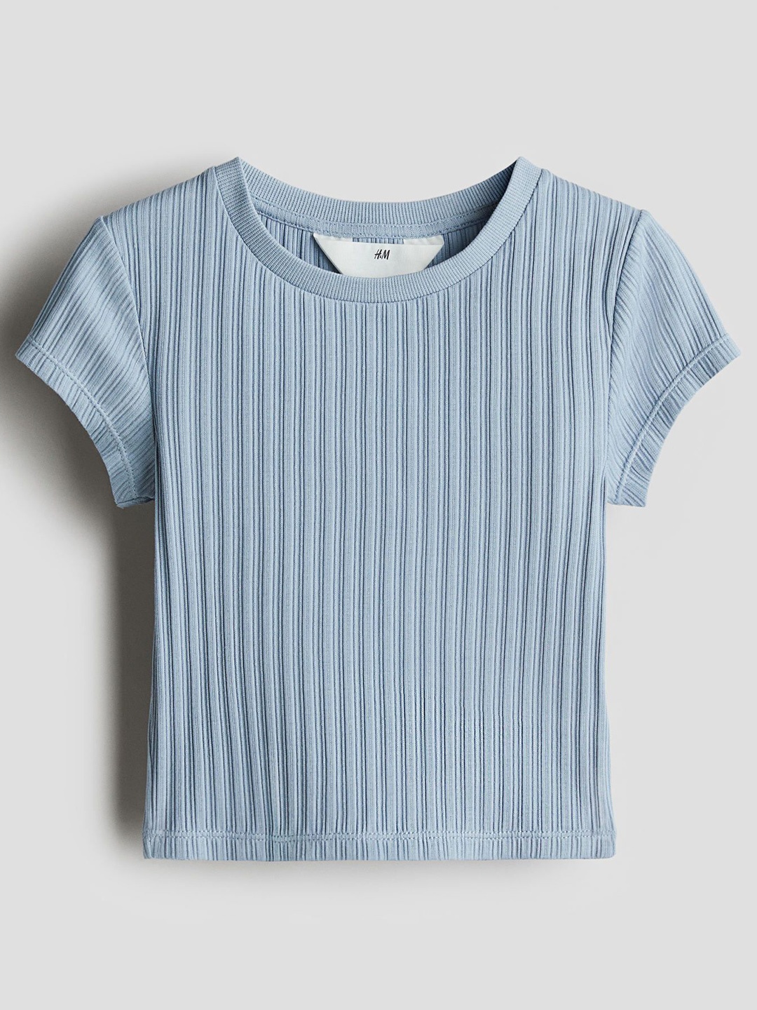 

H&M Ribbed Cotton Top, Blue