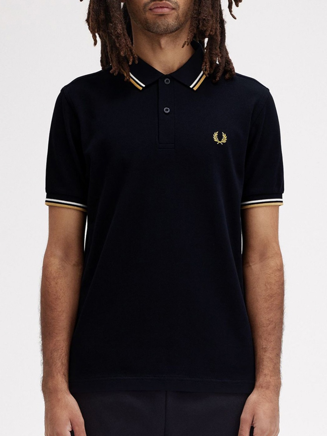 

Fred Perry Men Polo Collar Applique T-shirt, Na