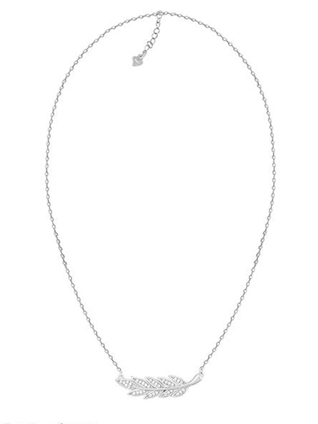 

GIVA 925 sterling silver Rhodium-Plated CZ Studded Leafy Chain