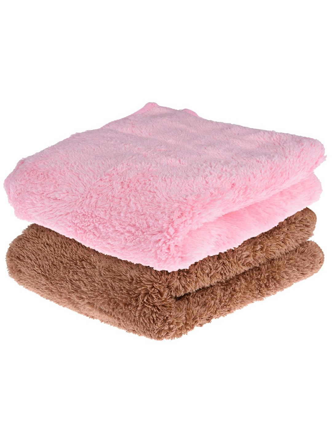 

Kuber Industries Pack Of 2 Brown & Pink 350 GSM Microfiber Cleaning Cloth