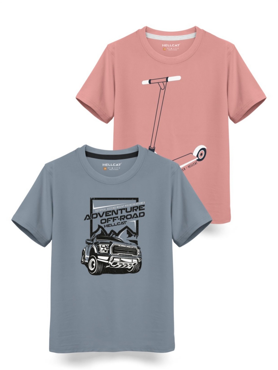 

HELLCAT Boys Typography 2 Printed T-shirt, Grey